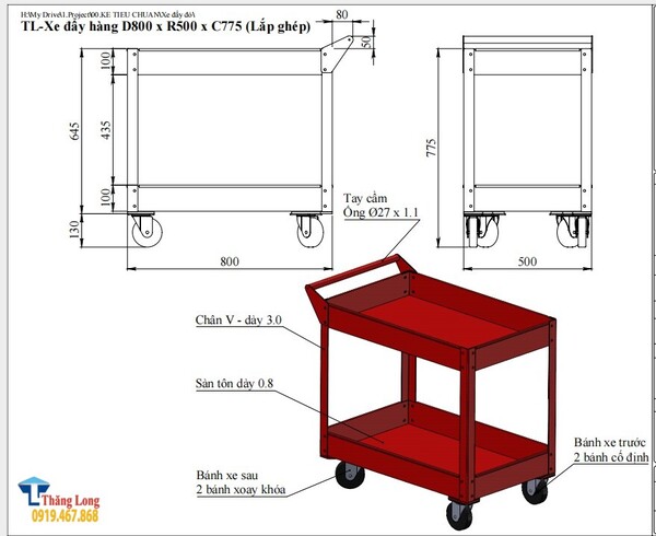 Cung cấp xe đẩy đựng mỹ phẩm cho thương hiệu HASAKI