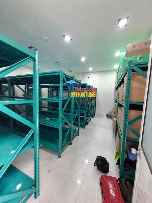 Dự án lắp đặt kệ trung tải 4 tầng màu xanh lá tại An Lạc - Bình Tân