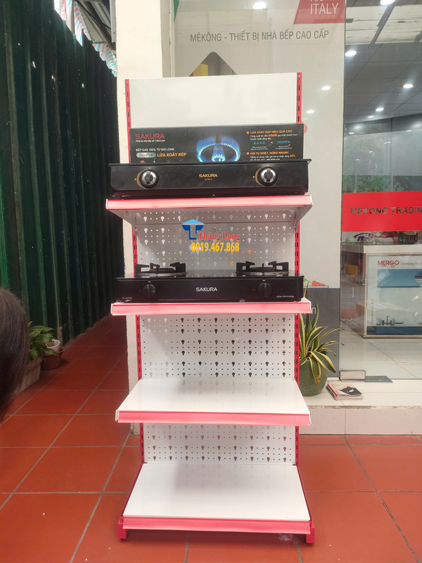 Kệ quảng cáo trưng bày bếp gas SAKURA - Giải pháp trưng bày hiệu quả