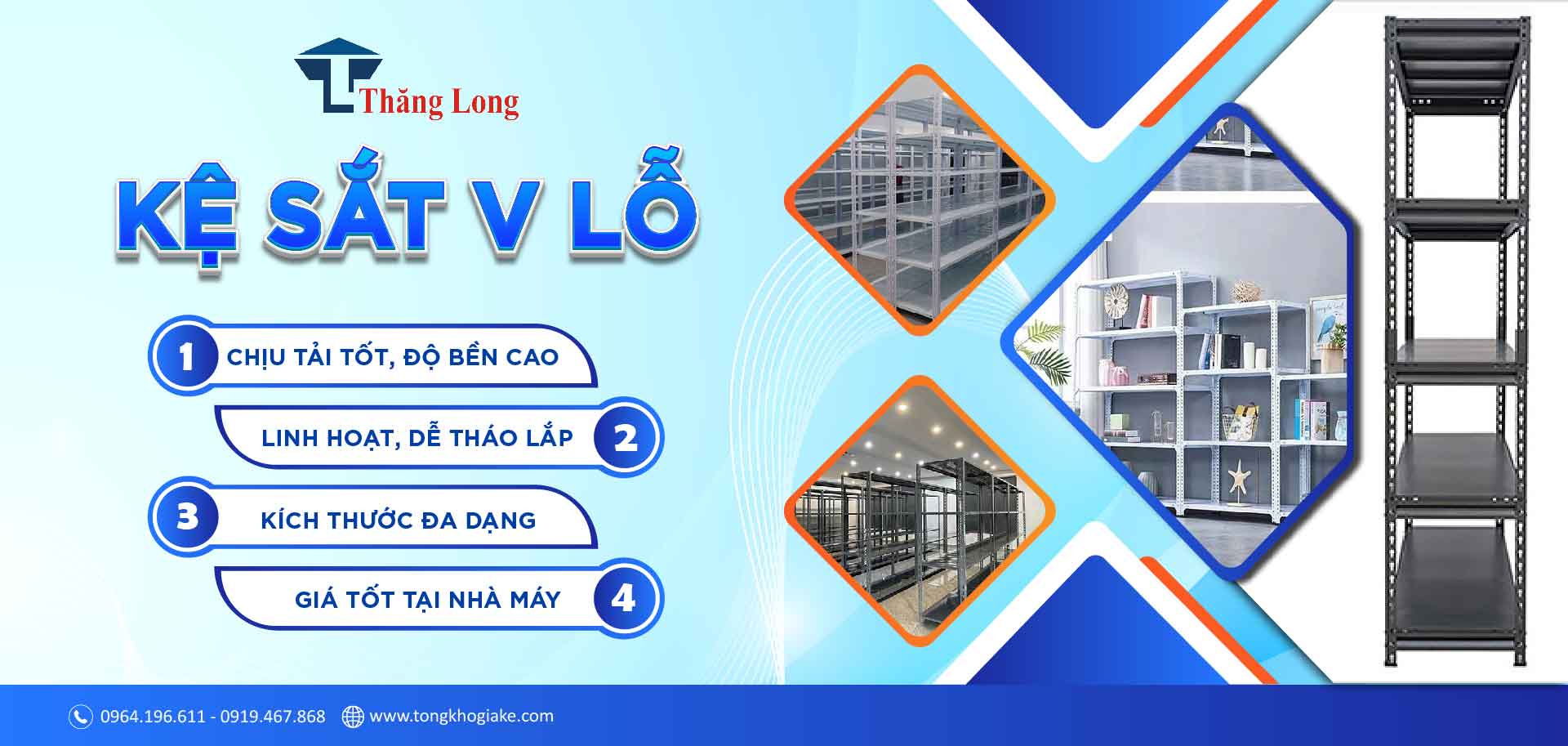 Kệ sắt v lỗ Thăng Long