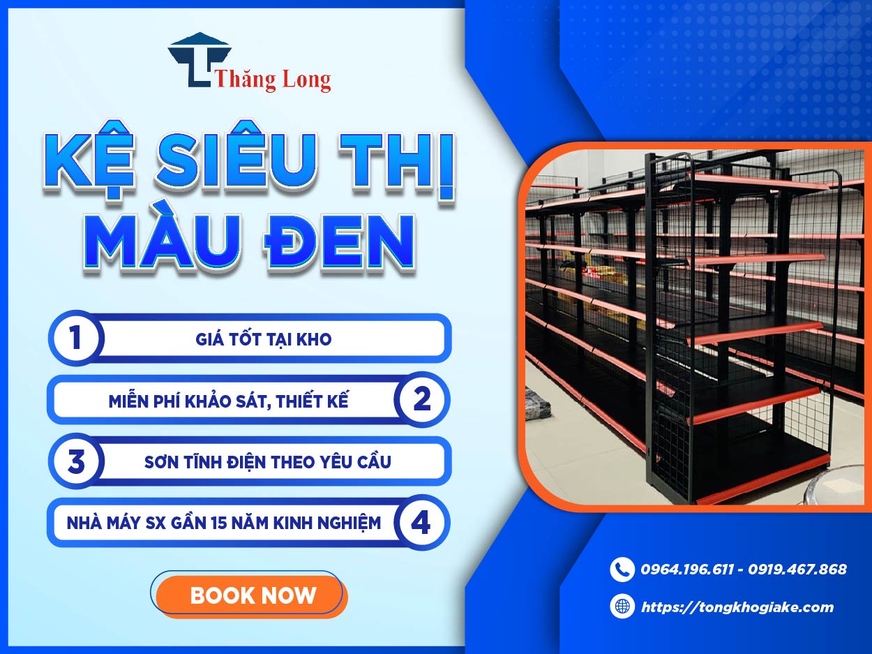 Kệ siêu thị màu đen Thăng Long