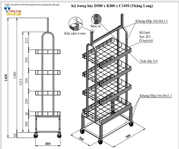 Kệ trưng bày có bánh xe - Hiện đại hóa không gian cửa hàng