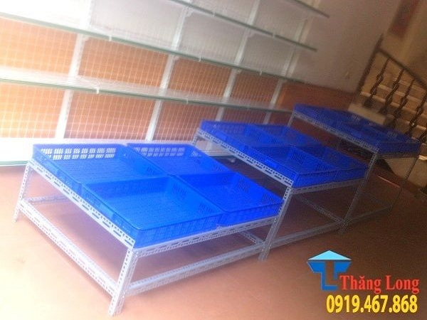 Lắp đặt kệ để rau quả cho cửa hàng Rau Quả Việt