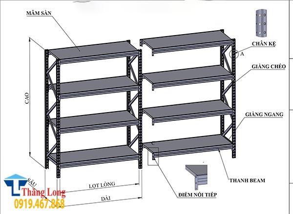 Những Đặc Điểm Cấu Tạo Nổi Bật Của Giá Kệ Trung Tải